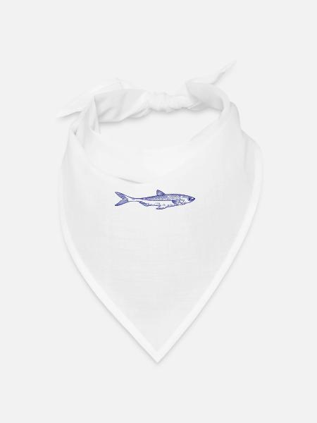 Fisch - Bandana Dreieckstuch - Weiß