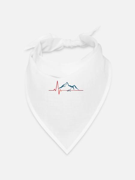 Herzschlag der Berge - Bandana Dreieckstuch - Weiß