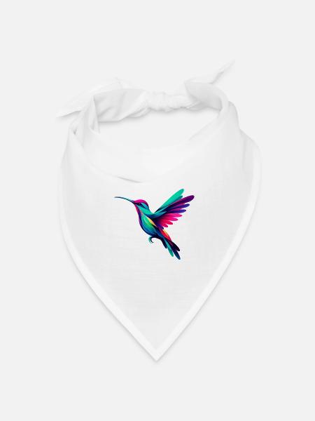 Kolibri - Bandana Dreieckstuch - Weiß