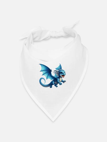 Drache - Bandana Dreieckstuch - Weiß