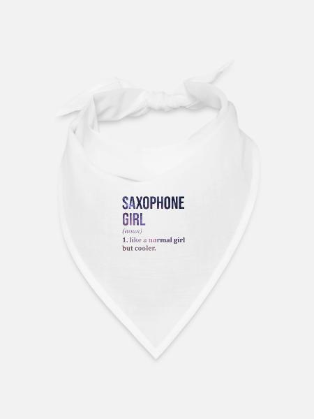 Saxophon Saxophon Saxophon - Bandana Dreieckstuch - Weiß