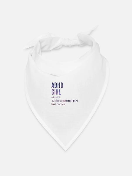 ADHS ADHS ADHS ADHS - Bandana Dreieckstuch - Weiß