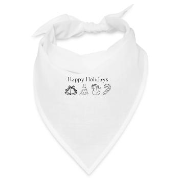 Happy Holidays - Bandana Dreieckstuch - Weiß - Vorne