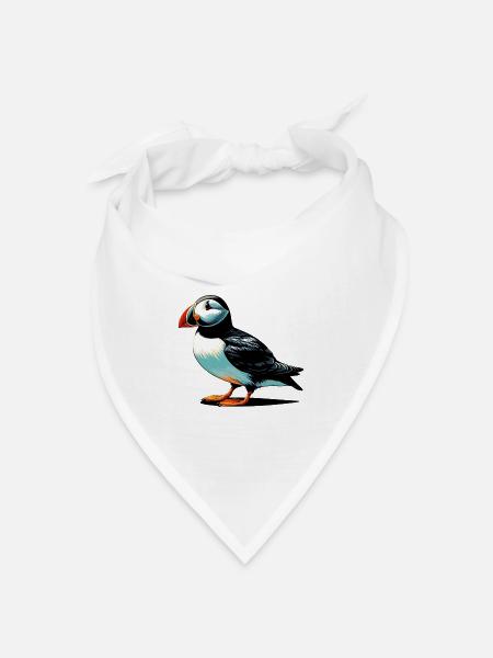 Papageitaucher - Bandana Dreieckstuch - Weiß