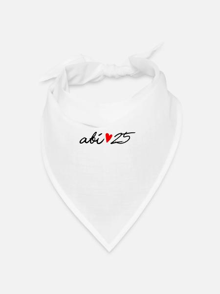 Abi 25 - Bandana Dreieckstuch - Weiß
