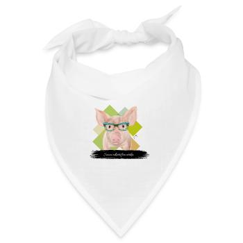 JvG Sau "Sauwakeitsfanatika" - Bandana Dreieckstuch - Weiß - Vorne