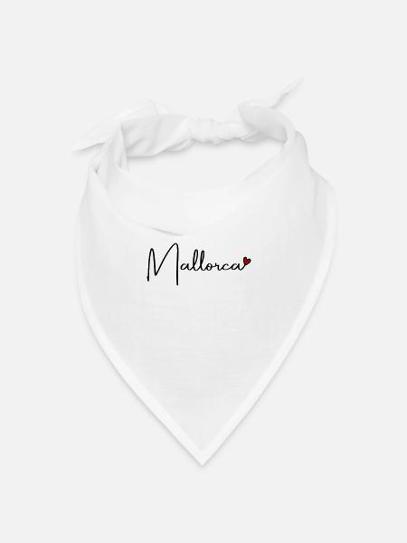Mallorca Herz - Bandana Dreieckstuch - Weiß
