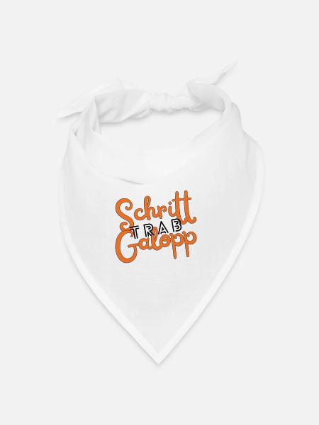 Schritt Trab Galopp - Bandana Dreieckstuch - Weiß