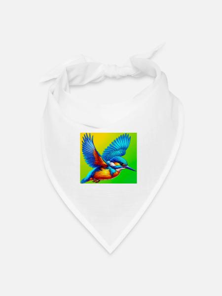 Eisvogel - Bandana Dreieckstuch - Weiß