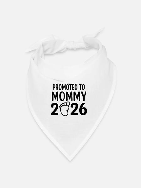 Promoted To Mommy 2026 - Bandana Dreieckstuch - Weiß
