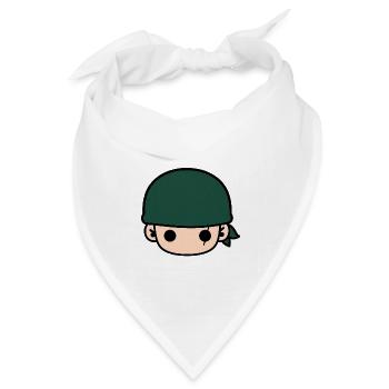 Niedlicher Zoro Piraten Bandana Kopf Karikatur - Bandana Dreieckstuch - Weiß - Vorne
