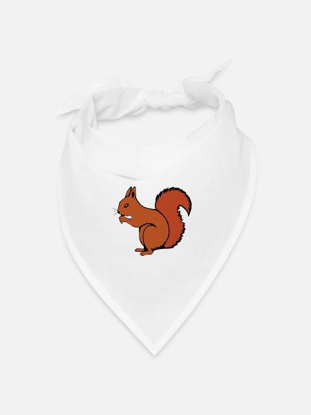 Eichhörnchen Geschenk Weihnachten - Bandana Dreieckstuch - Weiß