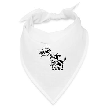 Witzige Kuh Moo Comic Sprechblase - Bandana Dreieckstuch - Weiß - Vorne