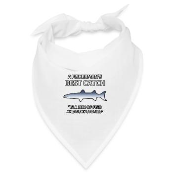 Der beste Fang des Fischers - Bandana Dreieckstuch - Weiß - Vorne