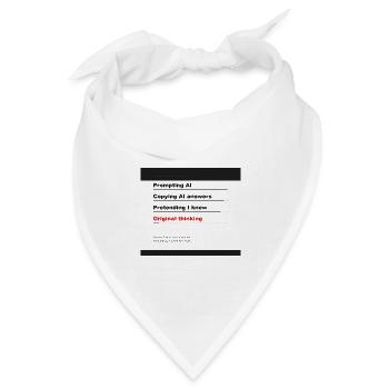 FERTIGKEITEN: PROMPT-KI 99 % - Bandana Dreieckstuch - Weiß - Vorne