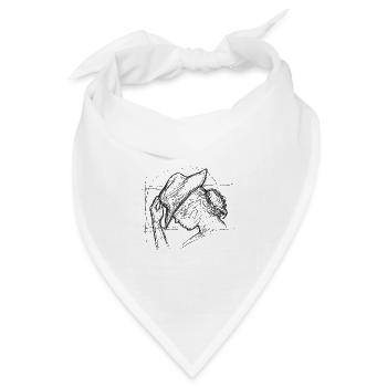Horse Girl Scribble BLACK - Bandana Dreieckstuch - Weiß - Vorne