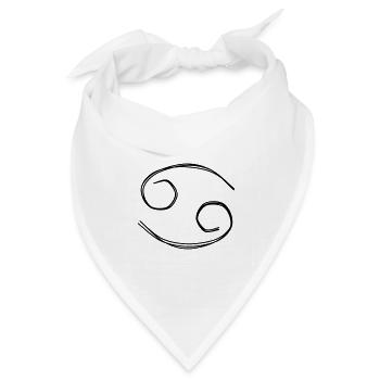 Sternzeichen Krebs handgezeichnet - Bandana Dreieckstuch - Weiß - Vorne