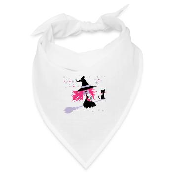Hexe - Bandana Dreieckstuch - Weiß - Vorne