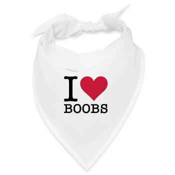 Ich liebe Titten - Bandana Dreieckstuch - Weiß - Vorne