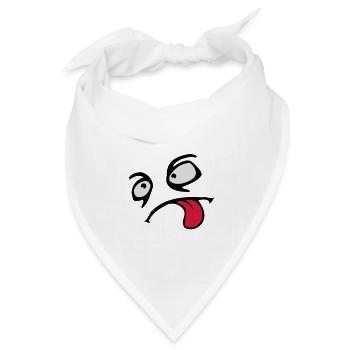 Komisches Comic Gesicht Cool Zunge Rausstrecken - Bandana Dreieckstuch - Weiß - Vorne
