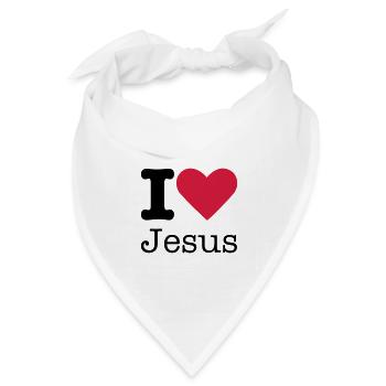 I Love Jesus - Bandana Dreieckstuch - Weiß - Vorne