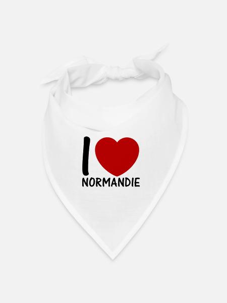 ich liebe Normandie 2c - Bandana Dreieckstuch - Weiß