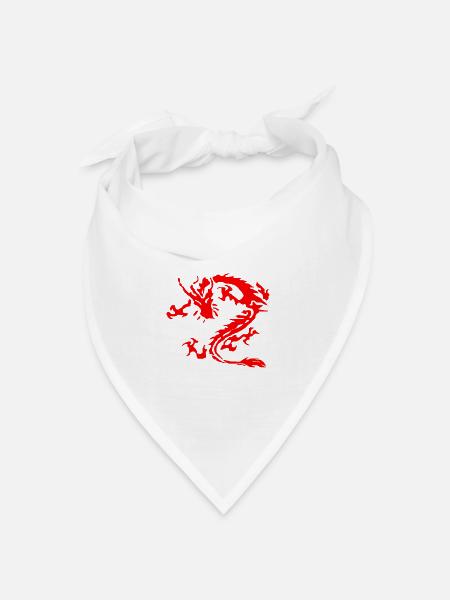 tribal dragon - Bandana Dreieckstuch - Weiß