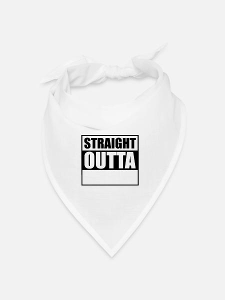 Straight outta - Bandana Dreieckstuch - Weiß