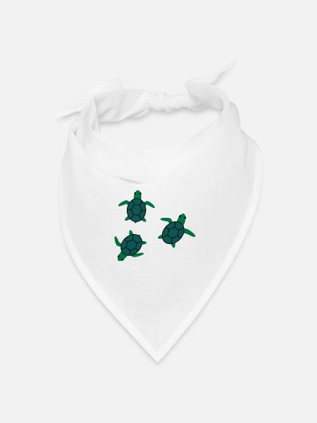 Schildkröte - Bandana Dreieckstuch - Weiß