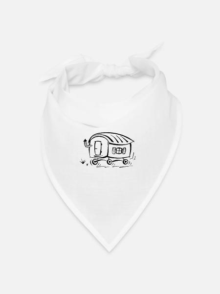 Bauwagen/Bauwong - Logo/Bild/Zeichnung WEIß - Bandana Dreieckstuch - Weiß