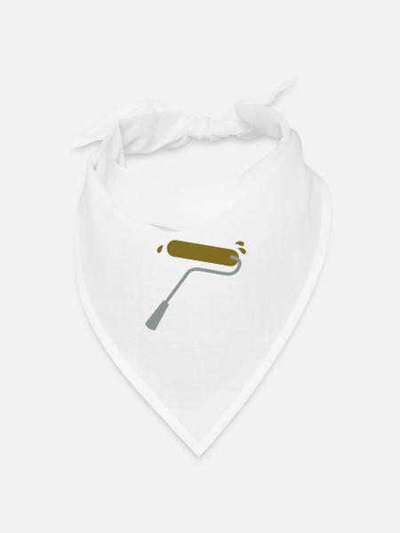 Farbrolle in Gold und Silber mit Spritzern - Bandana Dreieckstuch - Weiß