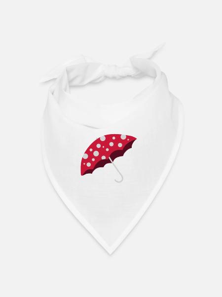 Regenschirm Fliegenpilz - Bandana Dreieckstuch - Weiß