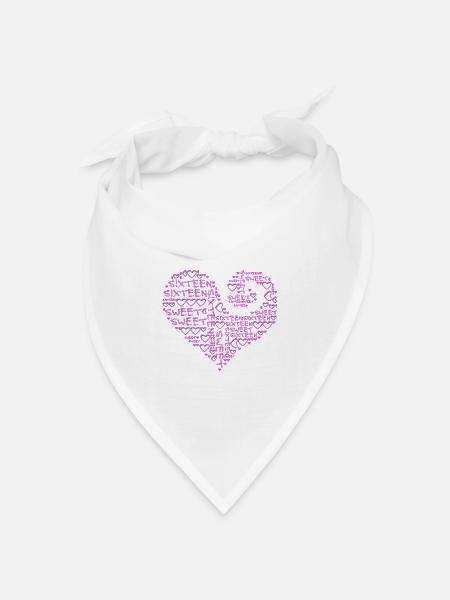 sweet sixteen - heart - Bandana Dreieckstuch - Weiß