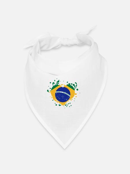 brasilien Flagge Herz-Spiele - Bandana Dreieckstuch - Weiß