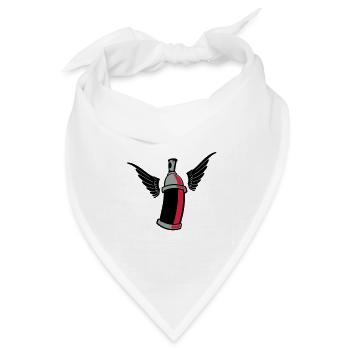 flying_graffiti_can_3c - Bandana Dreieckstuch - Weiß - Vorne