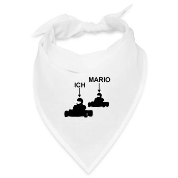 go kart ich mario - Bandana Dreieckstuch - Weiß - Vorne