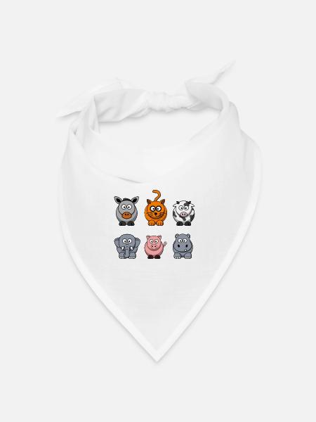 Bauernhof - Bandana Dreieckstuch - Weiß