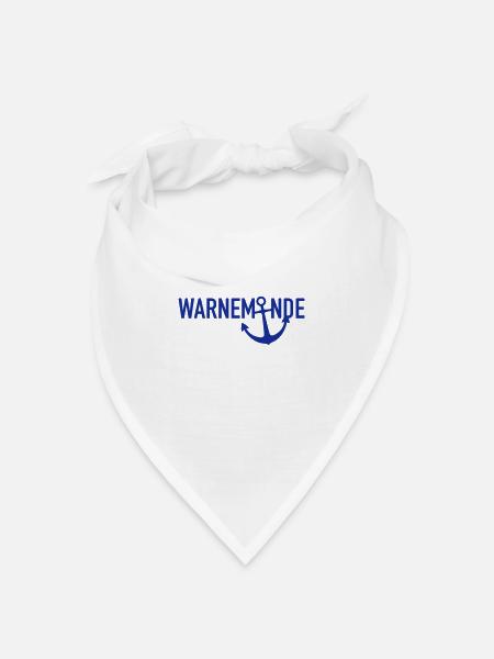 Warnemünde mein Anker - Bandana Dreieckstuch - Weiß