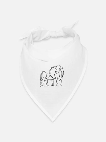 Kühe - Bandana Dreieckstuch - Weiß