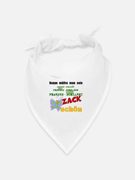 Raupe - Bandana Dreieckstuch - Weiß