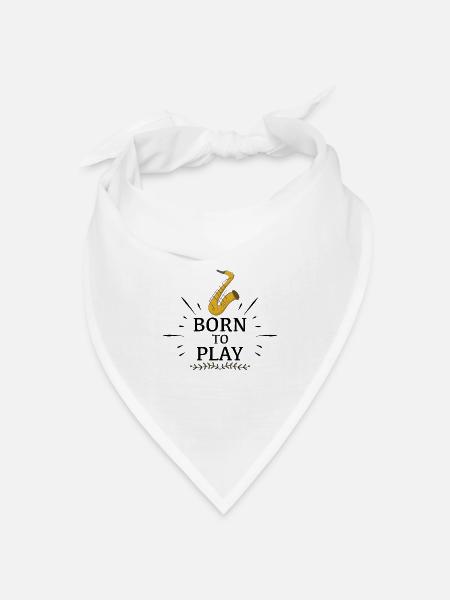 Saxophon - Bandana Dreieckstuch - Weiß