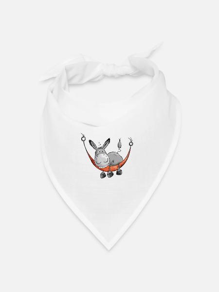 Der Esel hängt ab - Bandana Dreieckstuch - Weiß