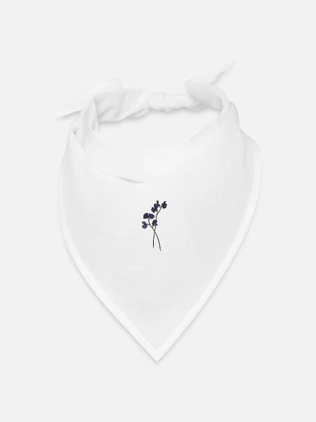 Blumen, Natur, Bio, Veilchen - Bandana Dreieckstuch - Weiß