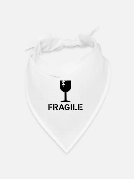fragile Vorsicht! - Bandana Dreieckstuch - Weiß