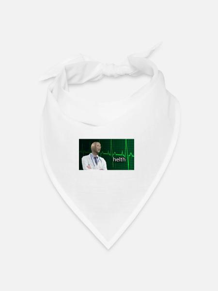 Stonks Helth Dank Meme - Bandana Dreieckstuch - Weiß