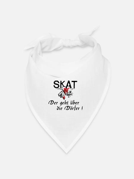 Skat lustige Sprüche Spielfarben Spielblatt Logo - Bandana Dreieckstuch - Weiß