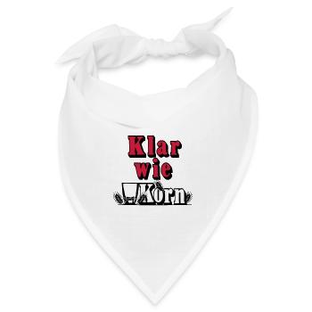 Korn , Party , Weizenkorn ,Klar wie Korn (25) - Bandana Dreieckstuch - Weiß - Vorne