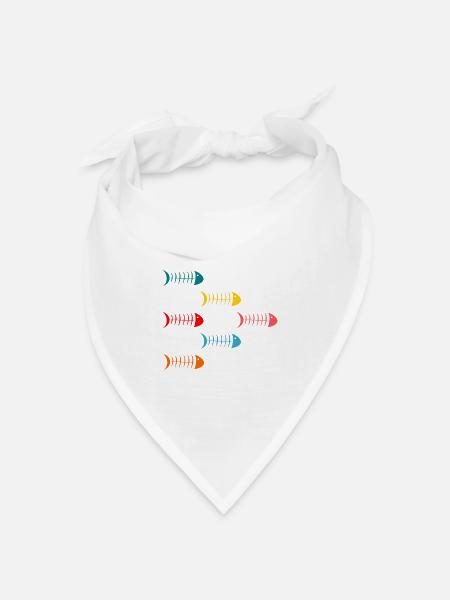 Sardinen - Bandana Dreieckstuch - Weiß