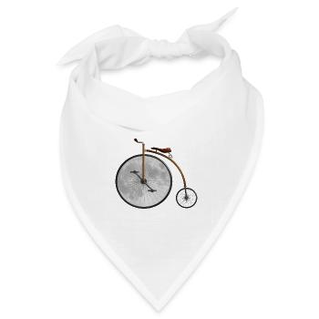 Der Mond und das Fahrrad - Bandana Dreieckstuch - Weiß - Vorne