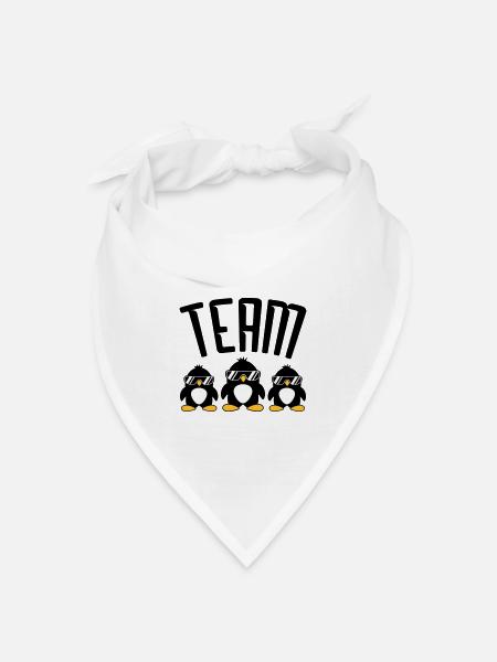 Logo Team Pinguine - Bandana Dreieckstuch - Weiß